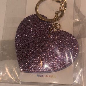 Pastels Glittering Purple Heart Keychain